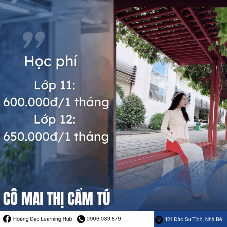 HỌC PHÍ LỚP VĂN 11–12 CÔ CẨM TÚ