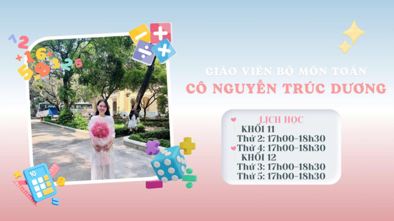 HỌC PHÍ LỚP TOÁN 11–12 CÔ DƯƠNG